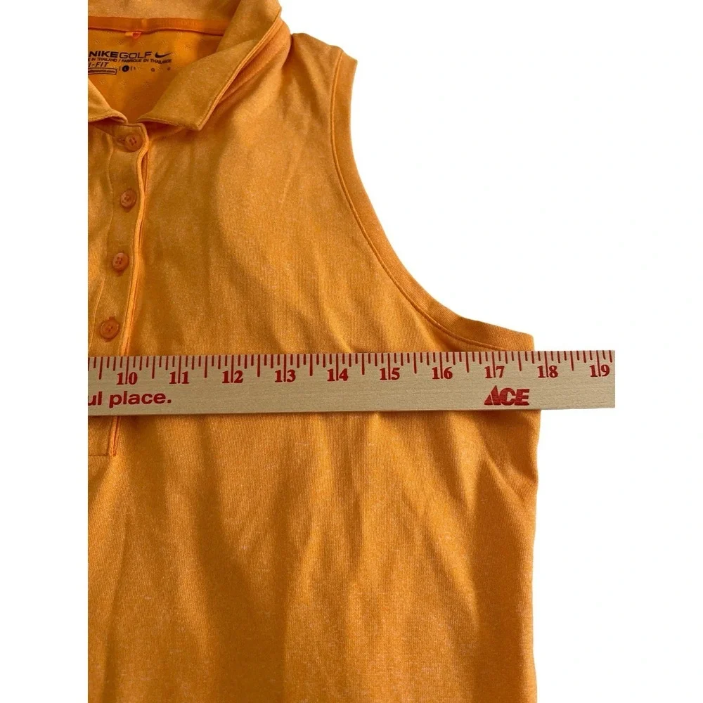 Nike Dri-Fit Women's Sleeveless Golf Polo Shirt Large Orange Stretch Active
